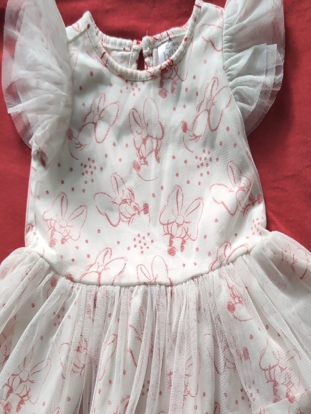 DISNEY Baby Infant Girl's Dress Featuring Tulle on Sleeves & Skirt - Size 3-6 M